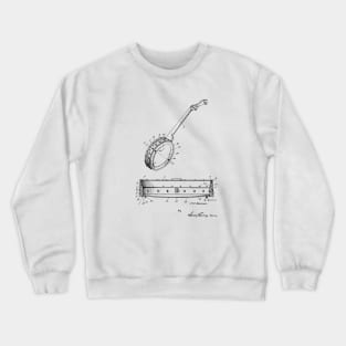 Banjo Vintage Patent Hand Drawing Crewneck Sweatshirt